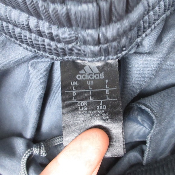 Adidas Pants Mens Large Gray Black Striped Relaxed Basketball Warmup Hip Hop EUC - Picture 8 of 11